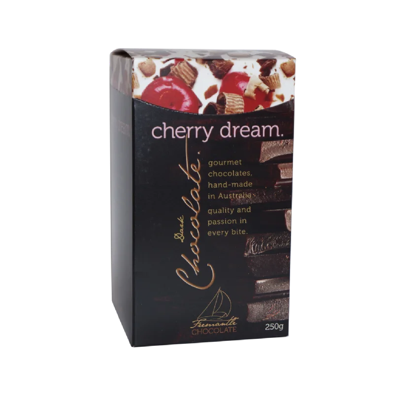 Designer tall vases for floral displays -Fremantle Chocolate | Dark Chocolate - Cherry Dream 250g