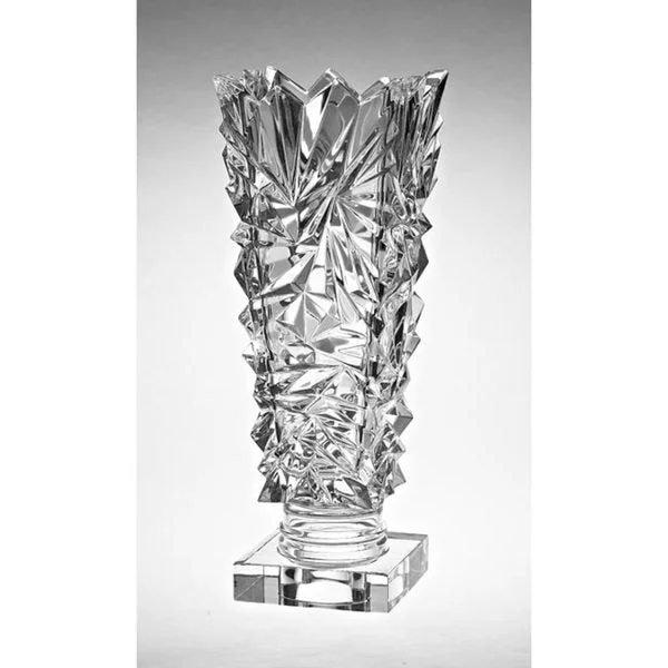 Luxury handmade flower vases for home decor -Glacier Design 14-inch Footed Crystal Vase