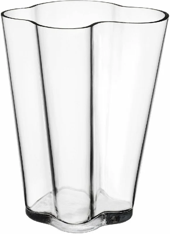 Designer handcrafted flower vases for home interiors -Iittala Aalto Vase Clear, 27cm