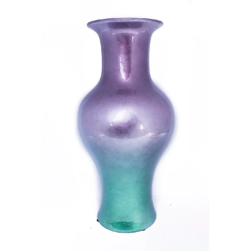 Tall handmade vases for contemporary decor -Kate 18 Inch Ombre Lacquered Purple/ Blue Ceramic Vase