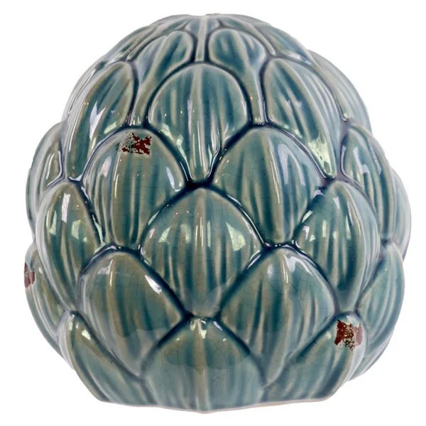 Beautiful handcrafted vases for wedding decorations -Large Turquoise Ceramic Artichoke Vase