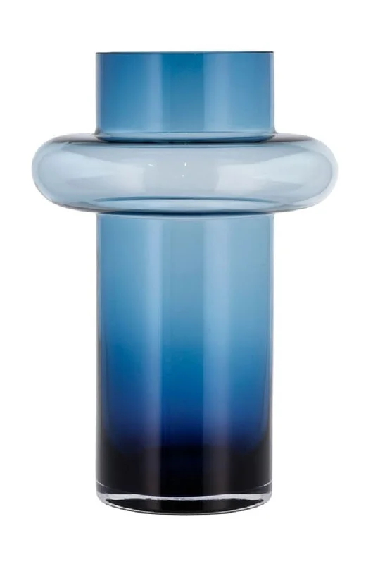 Beautiful tall glass vases for wedding floral setups -Lyngby Glas Tube Vase H: 30 Cm, Dark Blue