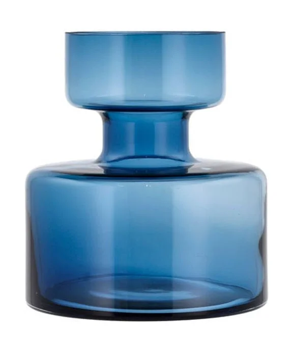 Elegant crystal flower vases for table settings -Lyngby Glas Tubular Vase H: 20 Cm, Blue