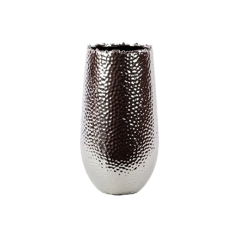 Beautiful tall ceramic flower vases for dining tables -Silver Ceramic Vase