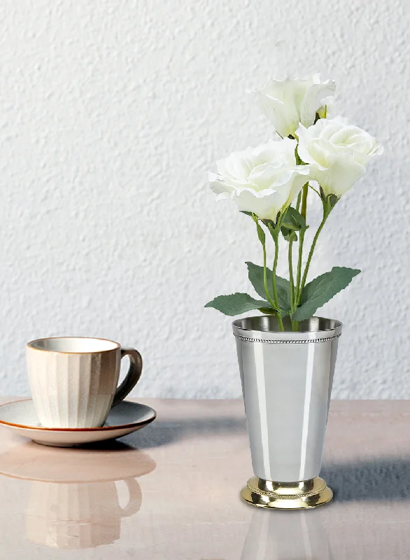 Simple designer vases for home and office use -Silver-Gold Julep Cup Vase, in 2 Sizes