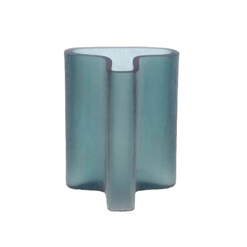 Simple handmade flower vases for weddings -T Vase, Grey-Blue