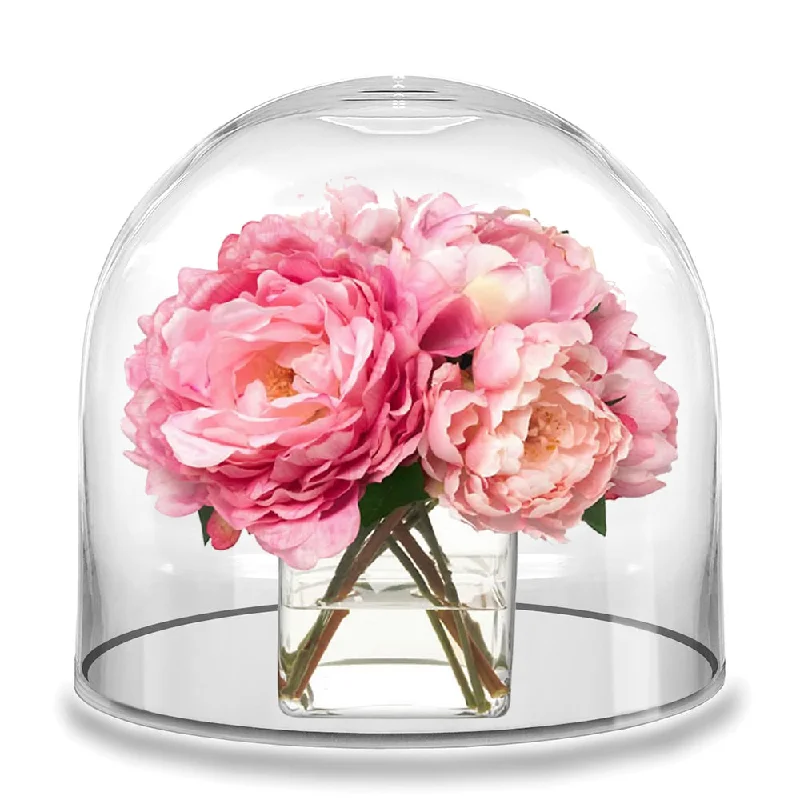 Handcrafted ceramic flower vases for wedding tables -Pack of 1 PC Clear Glass Cloche Dome D-10" H-10"