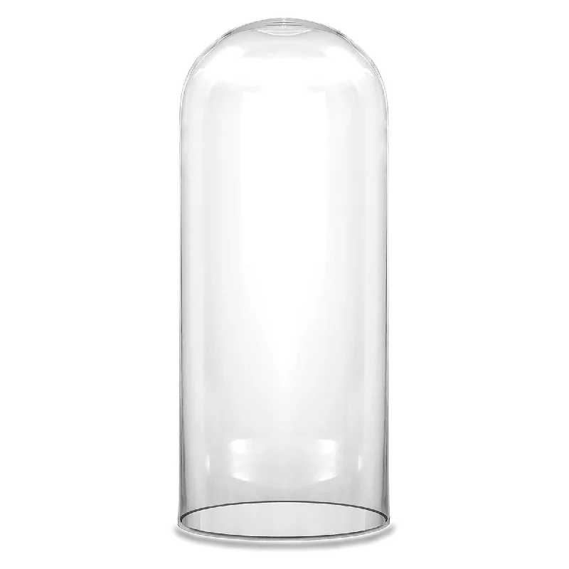 Tall glass vases for home table decorations -Pack of 1 PC Clear Glass Cloche Dome D-10" H-18.5"