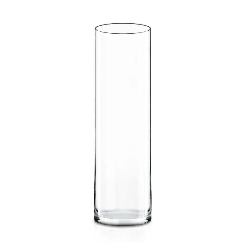 Designer flower vases for elegant floral arrangements -Pack of 2 PCS Clear Glass Cylinder Vase D-8" H-28"