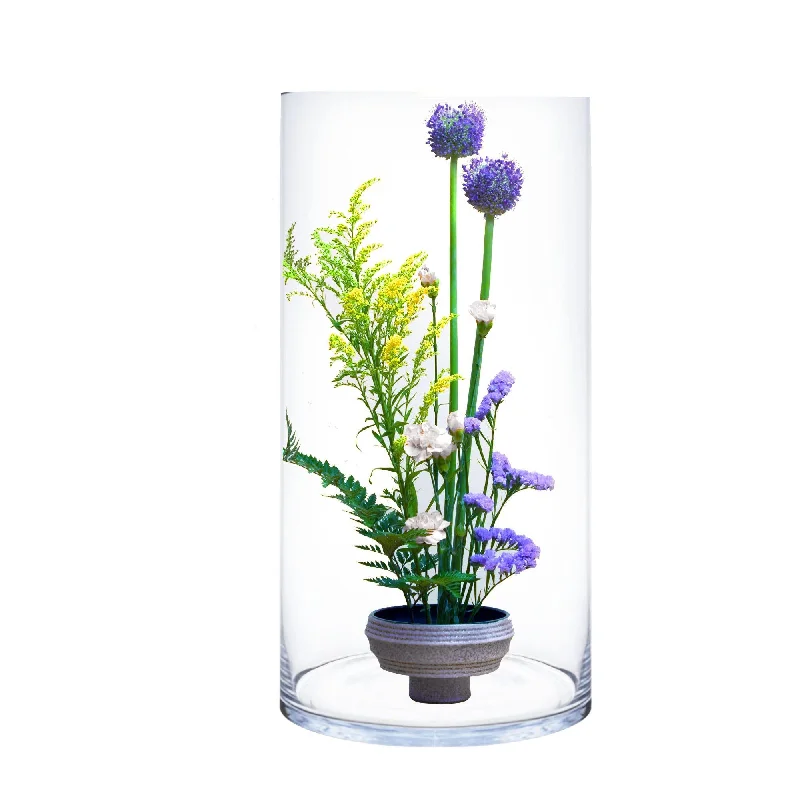 Large decorative flower vases for dining rooms -20 PCS Clear Glass Cylinder Vase D-10" H-20" (Available in 60 & 200 PCS)