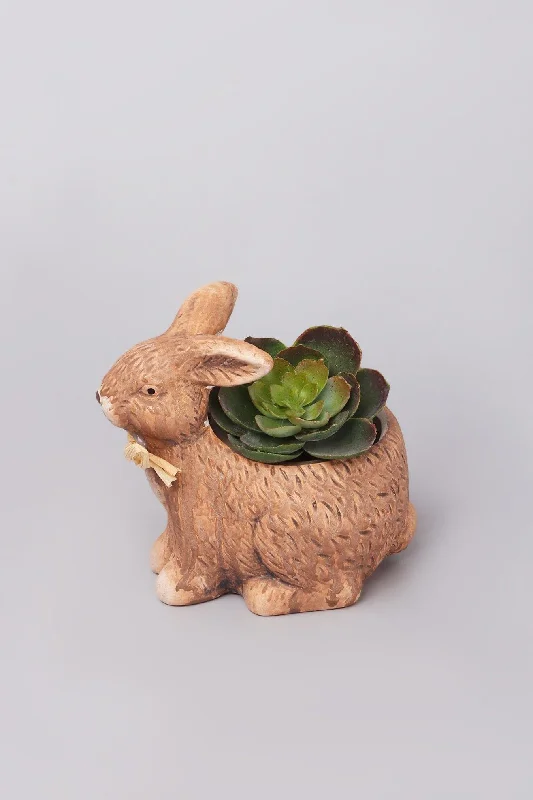 Elegant tall vases for wedding floral arrangements -Wild Ceramic Bunny Planter