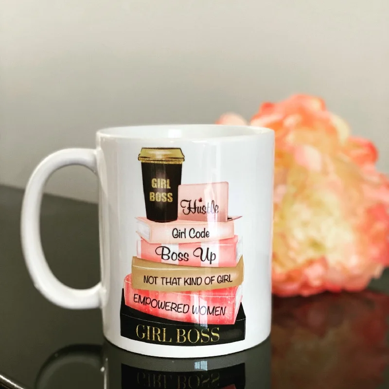 custom photo mugs for Christmas gifts-Boss Babe Mug