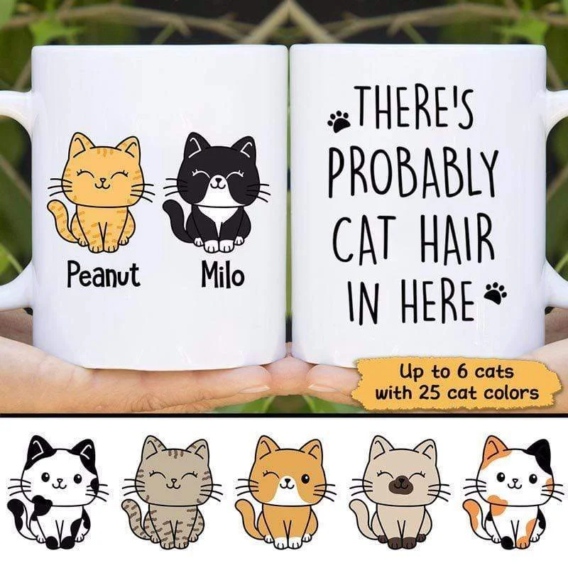 eco-friendly coffee mugs for everyday use-Cat Hair In Here Sitting Cat Personalized Mug