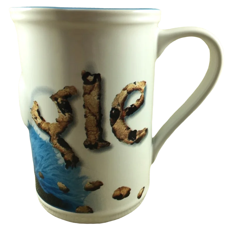 stylish ceramic mugs for sipping coffee-Cookie Monster Google Embossed Eyes Large Mug