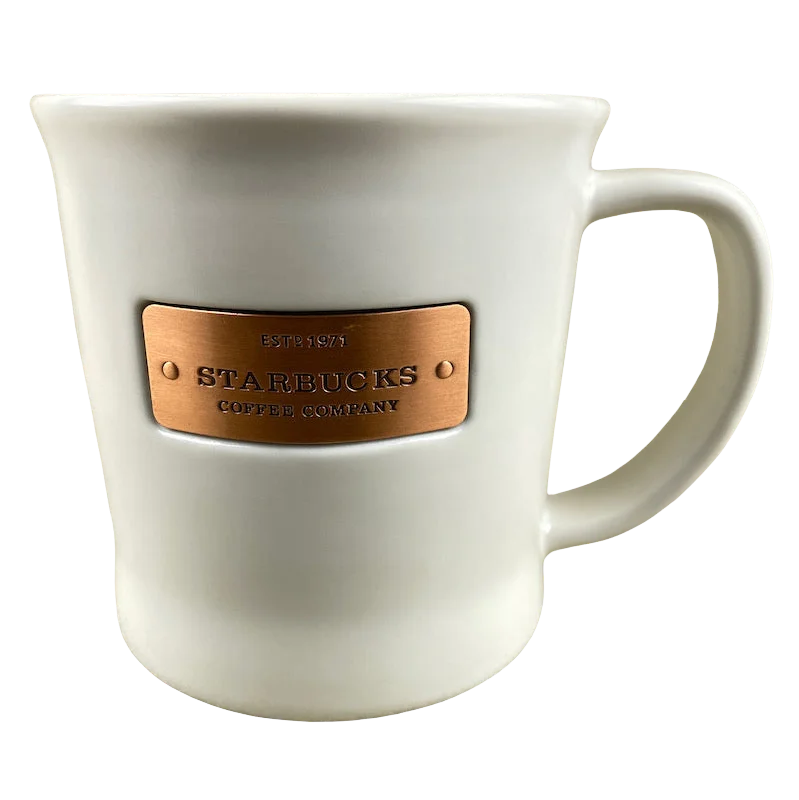 large ceramic mugs for hot beverages-Copper Plate Logo Mug 2010 Starbucks