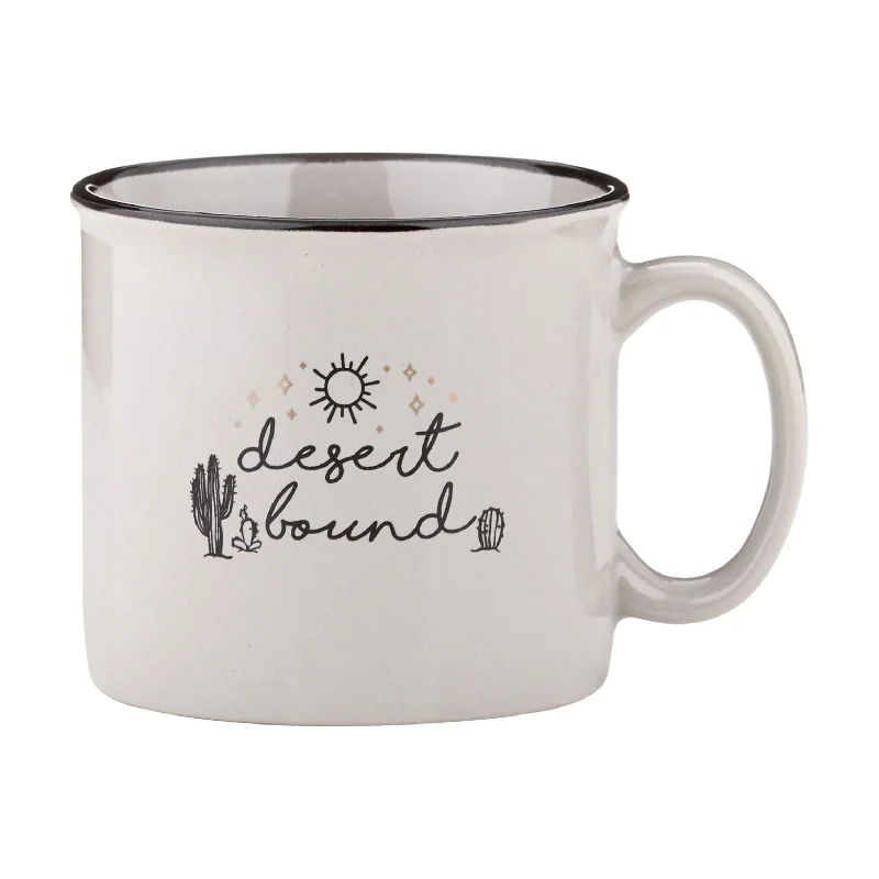 custom coffee mugs for family gifts-Desert Bound Grey Campfire Mug | 13 oz.