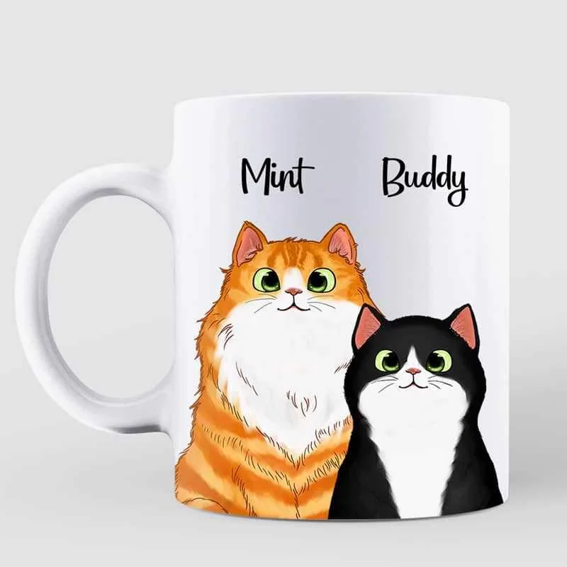 personalized photo mugs for gifts-Fluffy Cat Hair In Here Personalized Coffee Mug