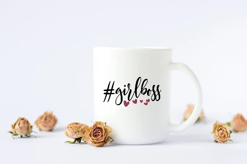 personalized mugs with funny sayings for friends-Girl Boss Coffee Mug