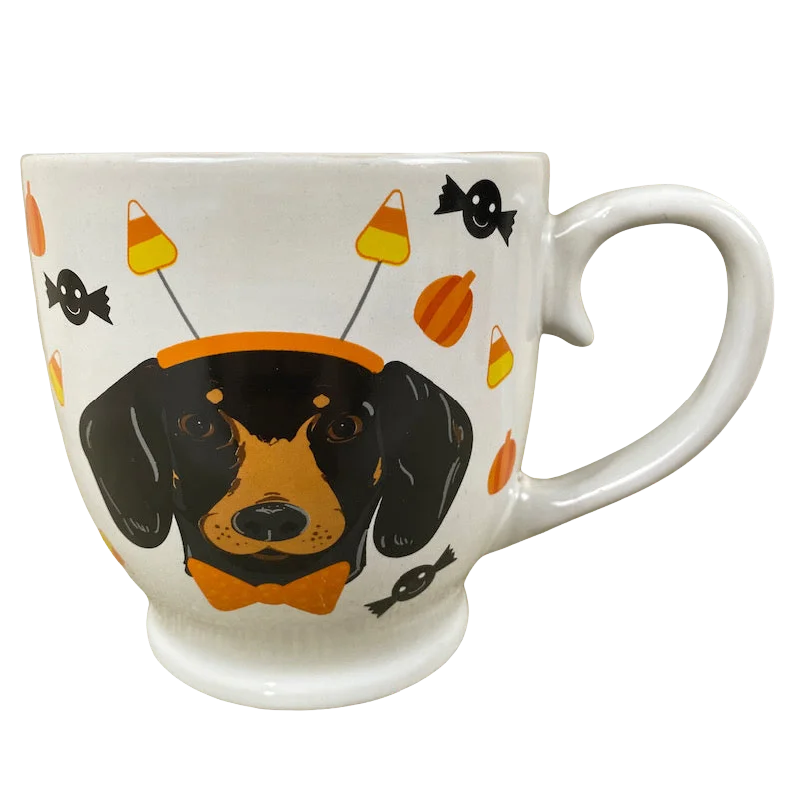 custom coffee cups for business branding-It's All About the Candy Dachshund Halloween Mug