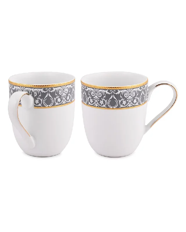 cute coffee mugs with animal designs-Mehndi Patterned Verona Big Coffee Mugs | Set of 2