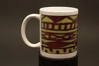 stylish ceramic mugs for sipping coffee-Mud Cloth, Lime