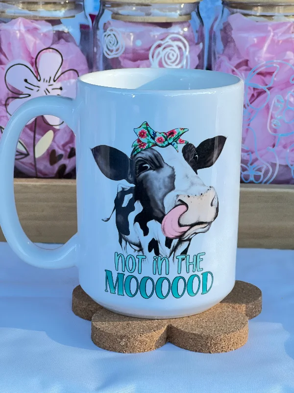 personalized coffee cups for wedding favors-Not in the Moooood Coffee Mug