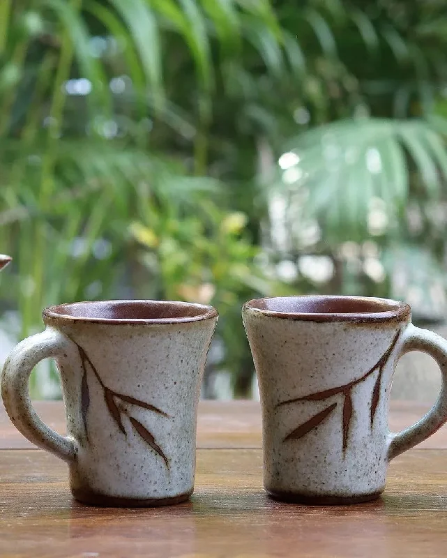 custom coffee mugs for office celebrations-Olive Green Ceramic Moha Mugs | Set of 2 | 250 ML