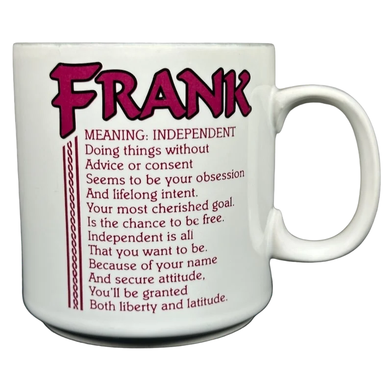 stylish coffee mugs with motivational quotes-FRANK Poetry Name Gray Interior Mug Papel