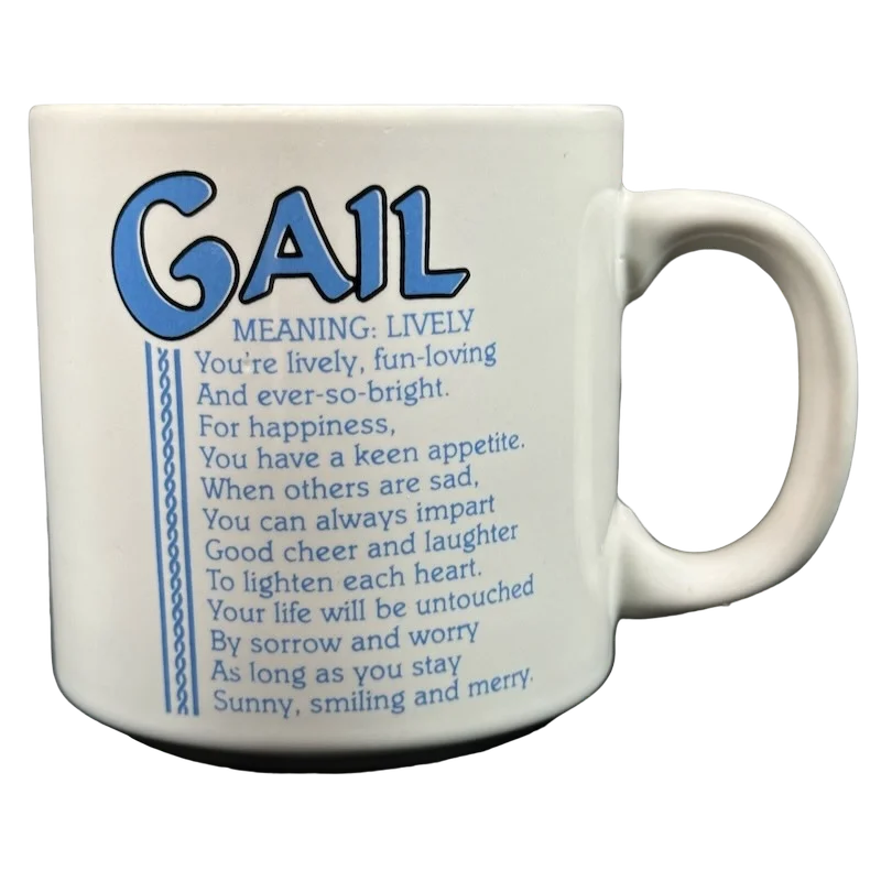 best coffee mugs for coffee lovers-GAIL Poetry Name Blue Interior Mug Papel