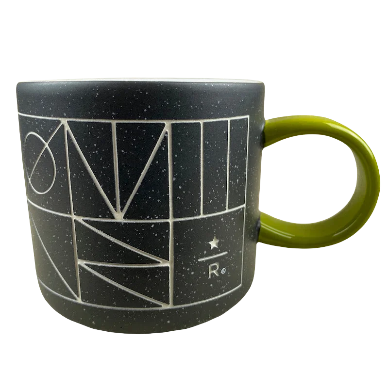 custom mugs for weddings and celebrations-Reserve Art Deco 12oz Speckled Matte Black Finish Mug 2015 Starbucks