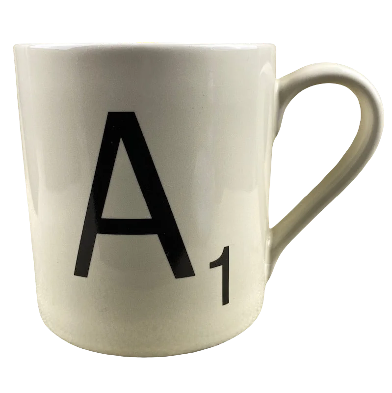 high-quality coffee mugs for tea lovers-Scrabble Letter "A" Mug Wild & Wolf NEW