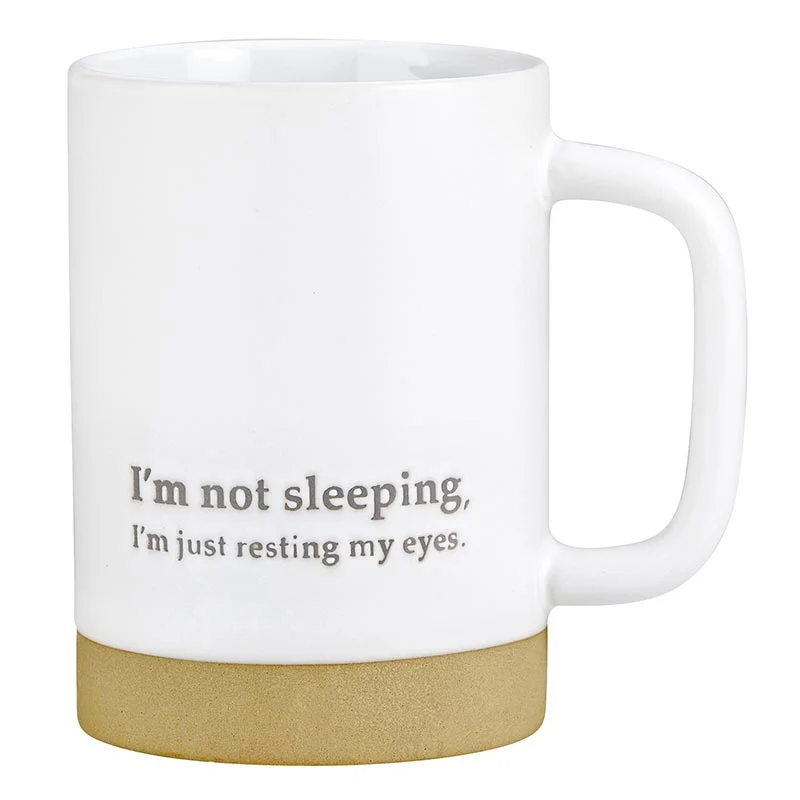 personalized travel mugs with custom logos-I'm  Not Sleeping.  I'm Just Resting Eyes Signature Mug | Stoneware Tea Coffee Cup | 17oz