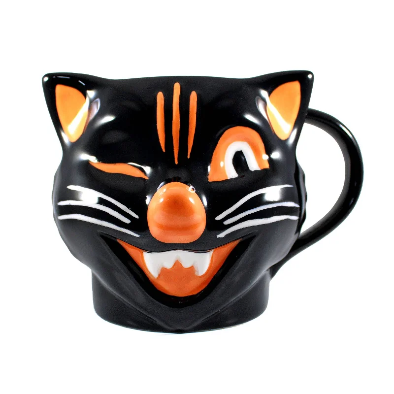 best ceramic mugs for enjoying tea-Jinx Cat Mug | Vintage-Inspired Ceramic Tea Coffee Cup | 11 oz