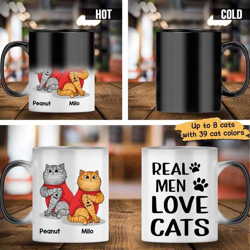 custom coffee mugs with names for birthday gifts-Tattoo Cats They Call Me Cat Daddy Personalized Color Changing Mug