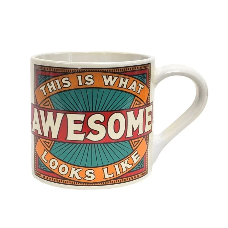 custom coffee cups for business branding-This is What Awesome Looks Like Ceramic Mug | Vintage Style | Design on Both Sides | In a Gift Box