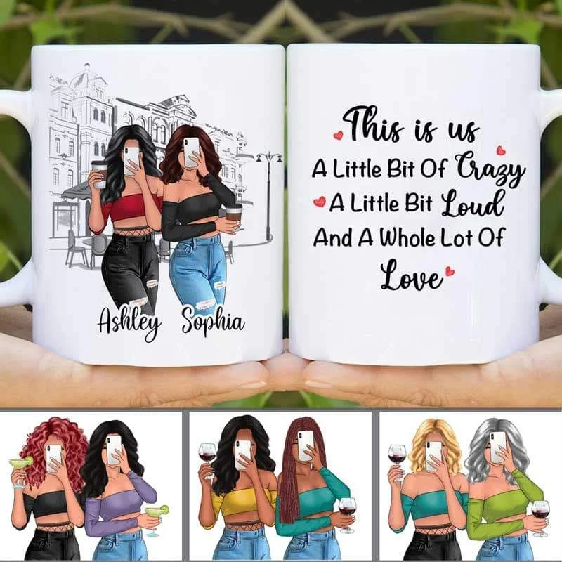 high-quality coffee mugs for tea lovers-This is Us Sexy Girls Besties Personalized Mug