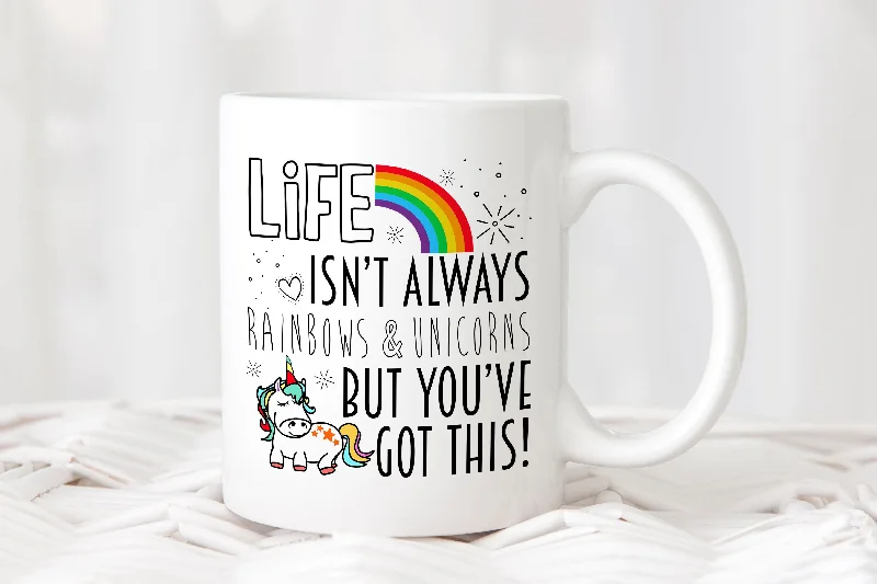 best coffee mugs for enjoying iced drinks-Unicorn Rainbow Inspirational Encouragement Coffee Mug Gift