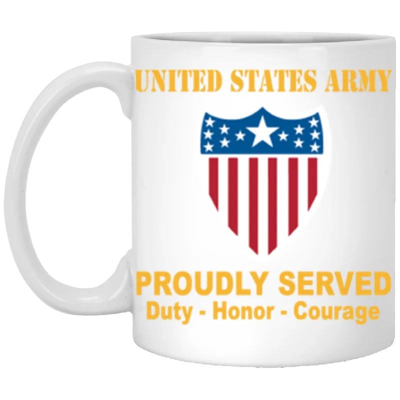 stylish coffee mugs for coffee breaks-US Army Adjutant General Corps Proudly Served Core Values 11 oz. White Mug