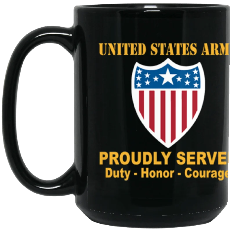 best travel mugs for keeping drinks cold-US Army Adjutant General Corps Proudly Served Core Values 15 oz. Black Mug