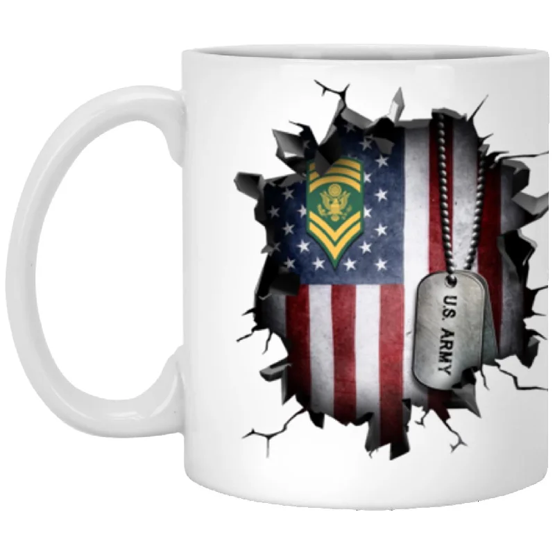 custom coffee mugs for office parties-US Army E-9 SPC E9 Specialist Ranks 3D Break Effect 11oz - 15oz White Mug