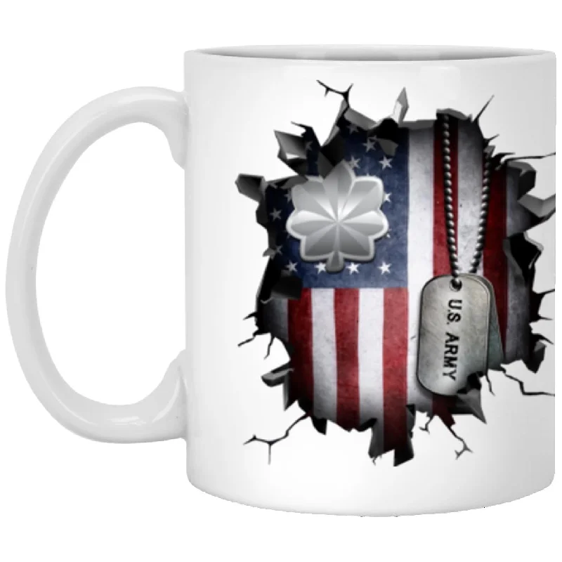 best coffee mugs for tea drinkers-US Army O-5 Lieutenant Colonel O5 LTC Field Officer Ranks 3D Break Effect 11oz - 15oz White Mug