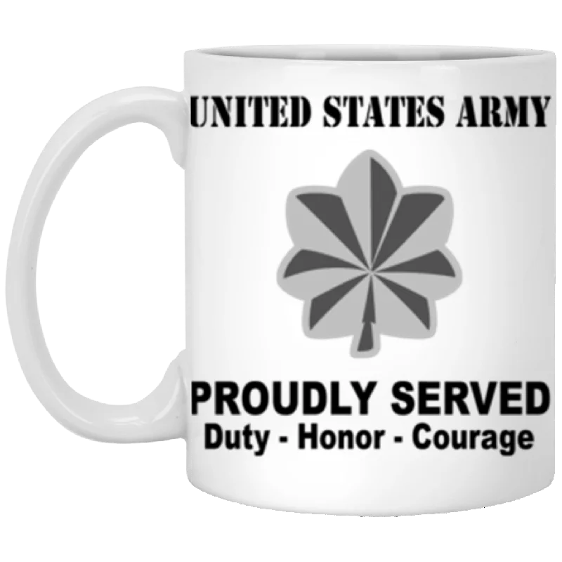 custom photo coffee mugs for birthdays-US Army O-5 Lieutenant Colonel O5 LTC Field Officer Ranks Proudly Served Core Values 11 oz. White Mug