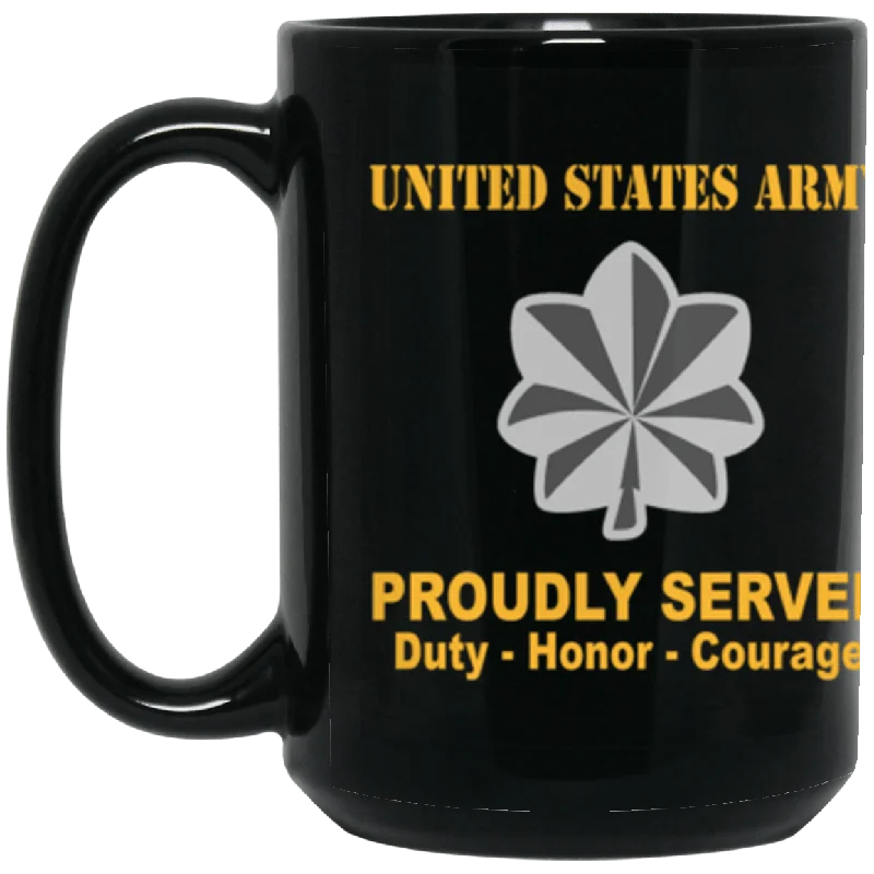 personalized coffee cups for holidays-US Army O-5 Lieutenant Colonel O5 LTC Field Officer Ranks Proudly Served Core Values 15 oz. Black Mug