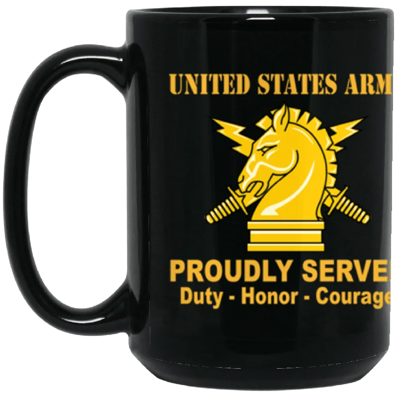 best insulated mugs for camping trips-US Army Psychological Ops Proudly Served Core Values 15 oz. Black Mug