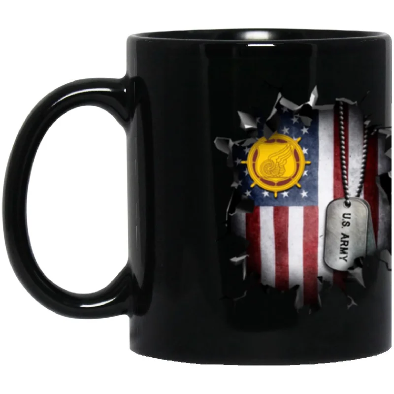 large coffee mugs for tea drinkers-US Army Transportation Corps 3D Break Effect 11oz - 15oz Black Mug