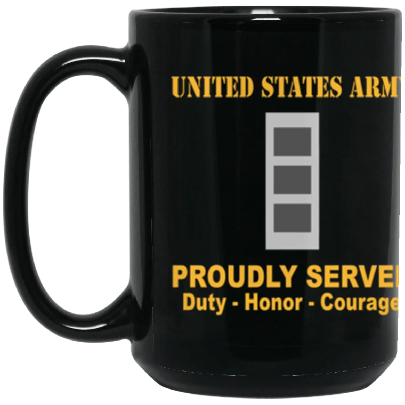 personalized coffee mugs for office gifts-US Army W-3 Chief Warrant Officer 3 W3 CW3 Warrant Officer Ranks Proudly Served Core Values 15 oz. Black Mug