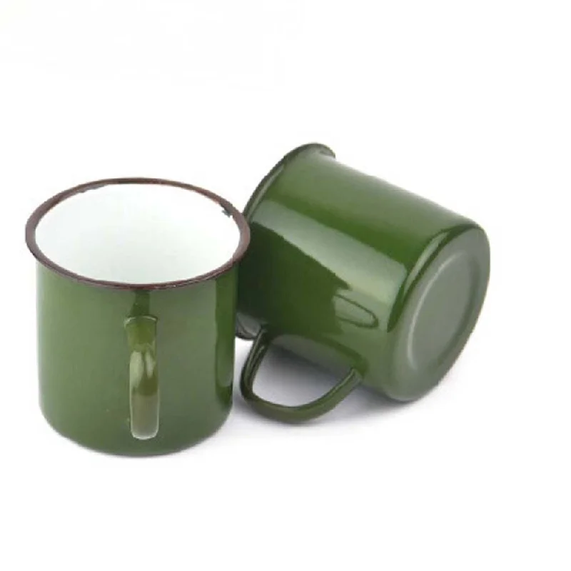 eco-friendly ceramic mugs for hot beverages-Vintage Style Enamel Cup Mug for Drinking Coffee Bear Tea Camping Hiking