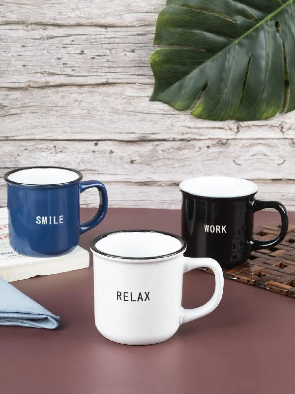 personalized coffee cups for holidays-Market99 Coffee Mug, Multicolour, Ceramic, Set of 3, 330 mL