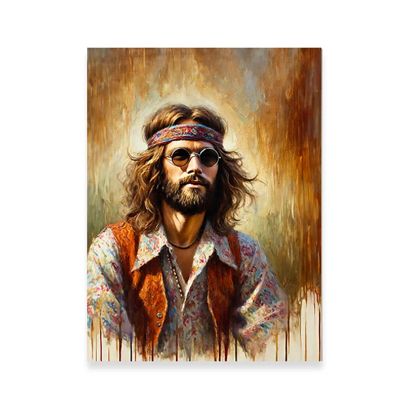 oversized pop art wall prints for home-A Hippie Man