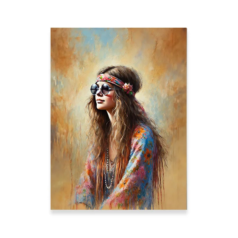 large modern geometric art prints-A Hippie Woman